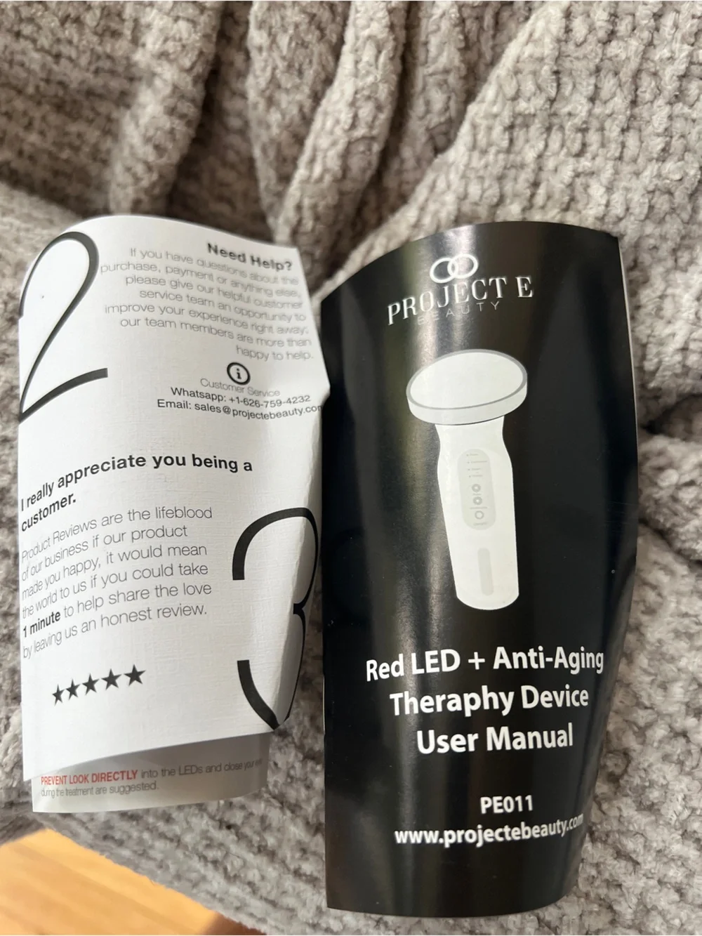 Project E Red LED+ Anti-Aging Light Therapy Device - Red & White